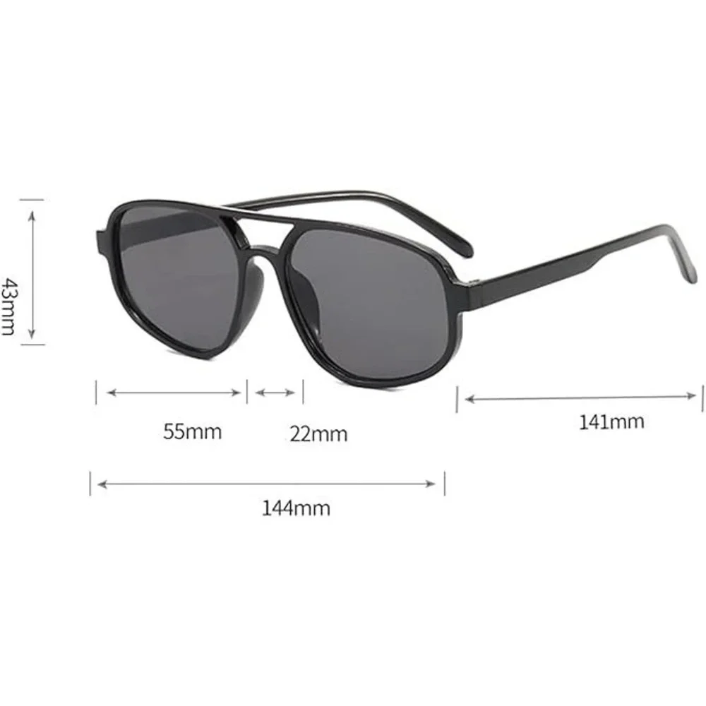 Mens Orange Aviator Sunglasses Gradient Lenses Double‎ Bridge Frame Hip Hop 2026